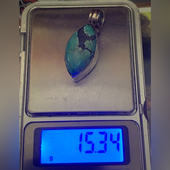 Navajo Chunky Turquoise Pendant - Picture 7 of 7